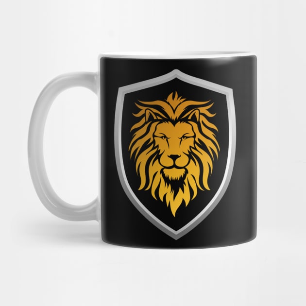 Gold Lion and Black Shield Pocket Logo by SweetPaul Entertainment 